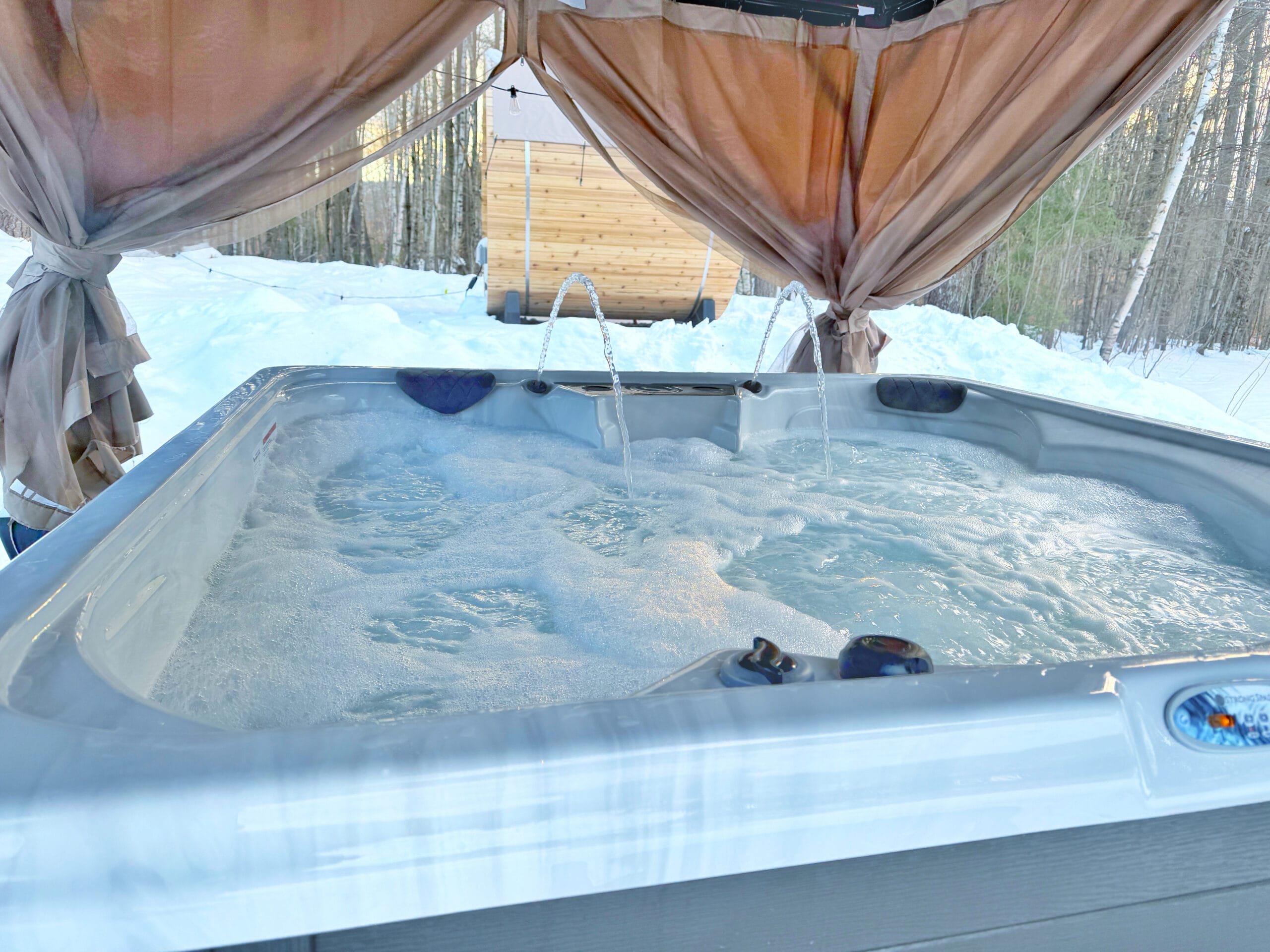 Private hot tub ready for an evening soak